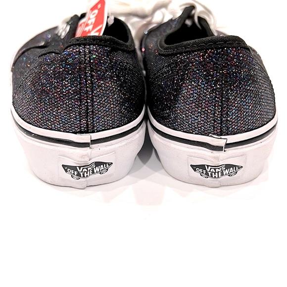 Vans Classics Black Iridescent Glitter Lace Up Sneakers NWT - Picture 3 of 9